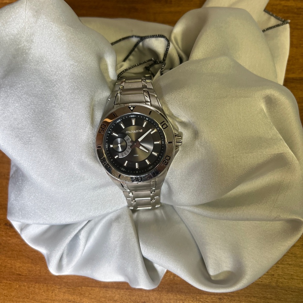 Silver and Black Watch